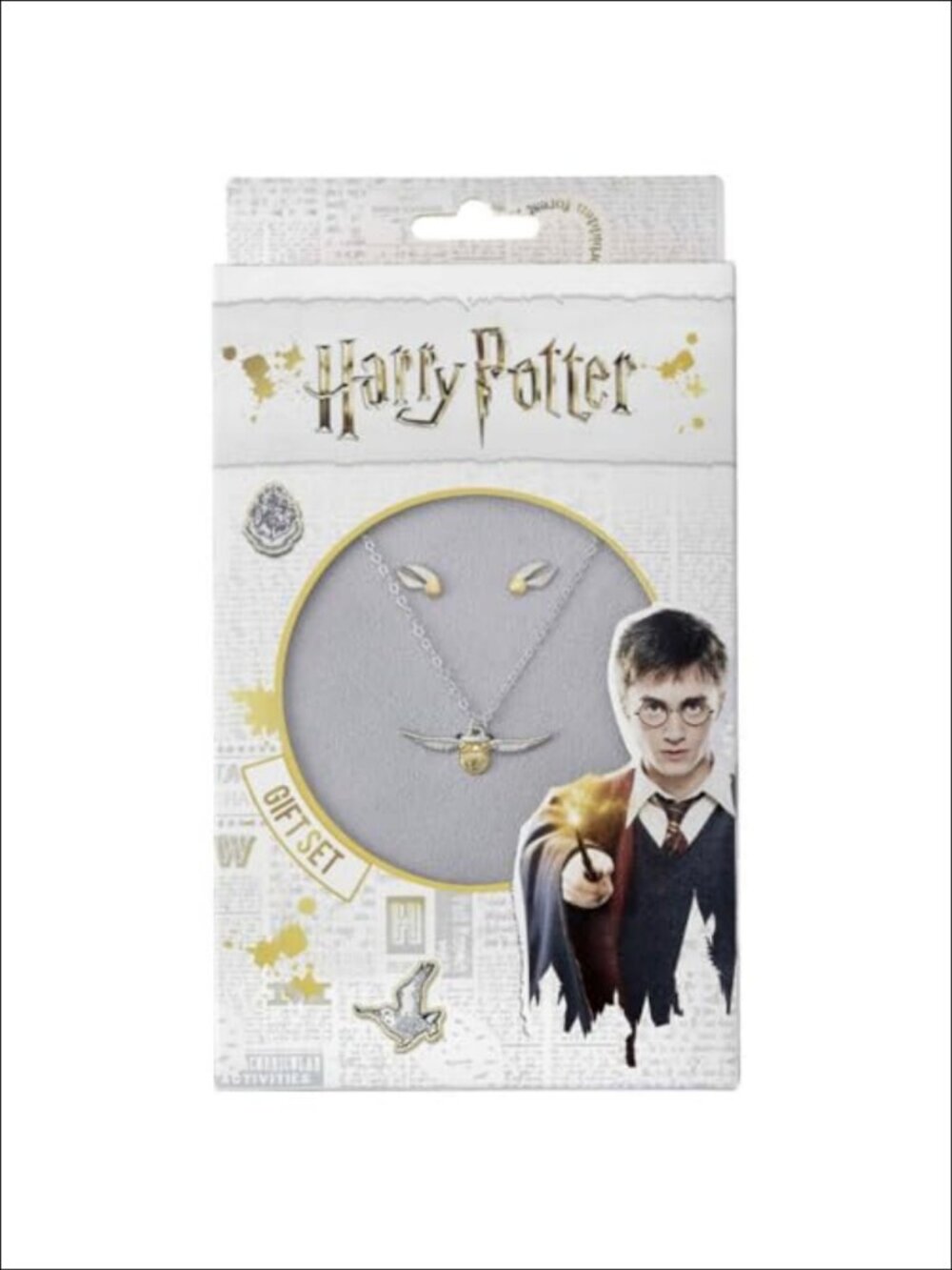 Golden Snitch Necklace & Earrings Jewelry Gift Set Silver Gold Plated